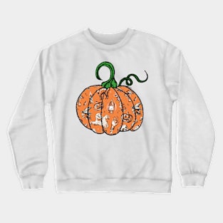 Vintage Classic Halloween Black Cat Ghosts Pumpkin Trick-or-Treating Scene Crewneck Sweatshirt